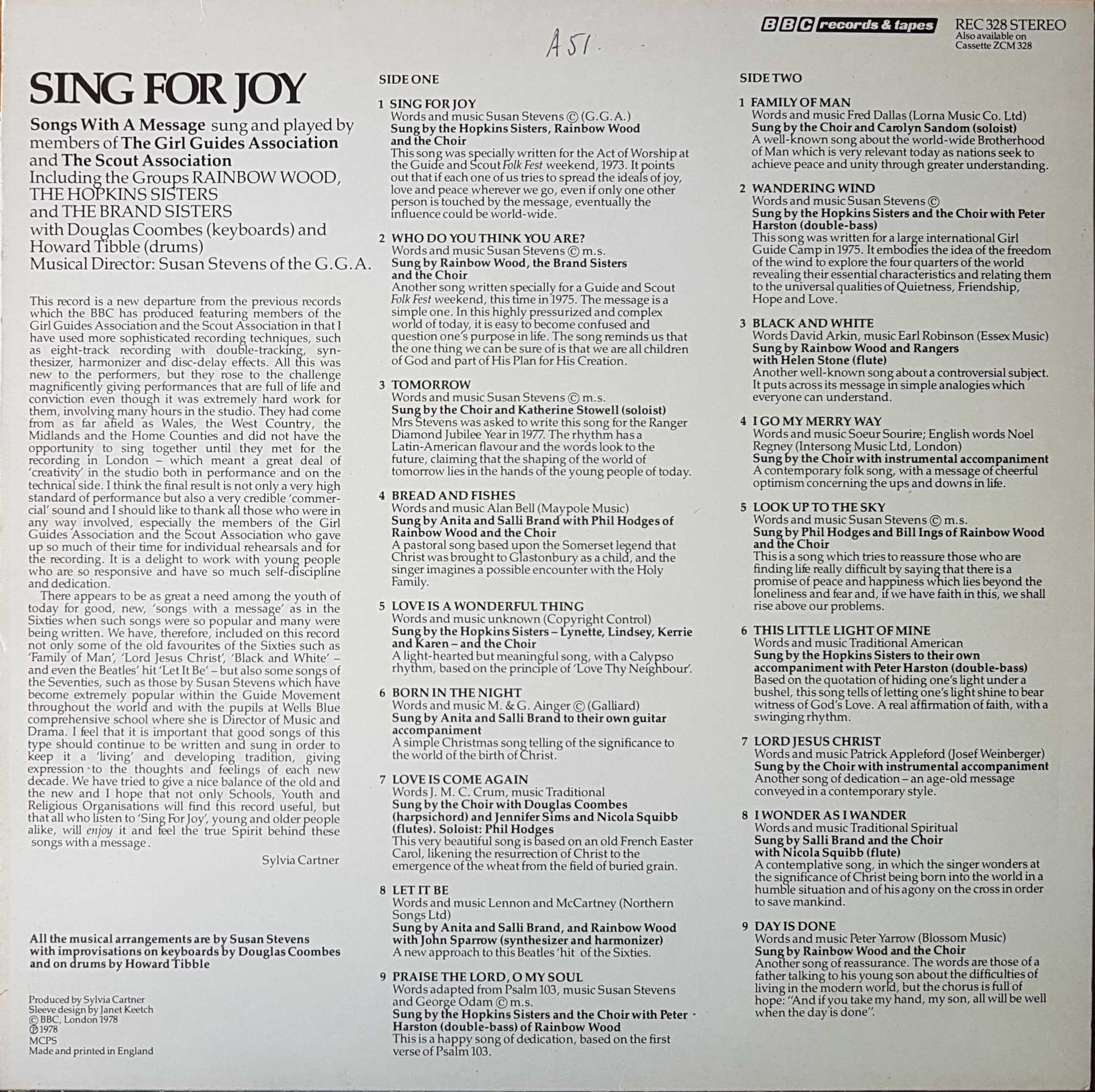 Picture of REC 328 Sing for joy by artist Various from the BBC records and Tapes library